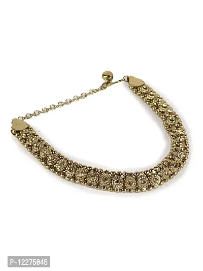 Gold Platted Bridal Stone Studded Ethnic Anklet for Women and Girls-thumb3