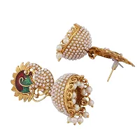 Gold Plated Kundan Pearl Dangle Earrings for Women-thumb1