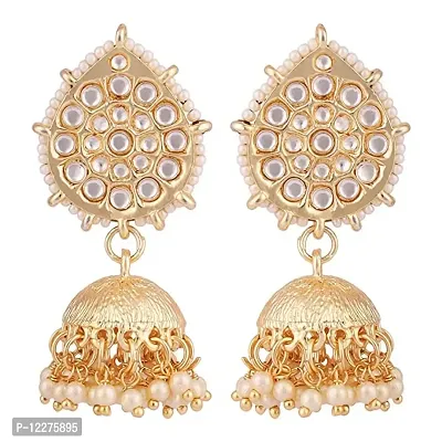 Gold Plated Kundan studded Designer Jhumka/jhumki Earring-thumb0