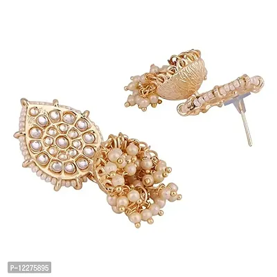 Gold Plated Kundan studded Designer Jhumka/jhumki Earring-thumb4