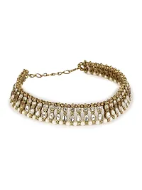 Gold Plated Bridal Stone Studded Ethnic Anklet for Women and Girls-thumb2
