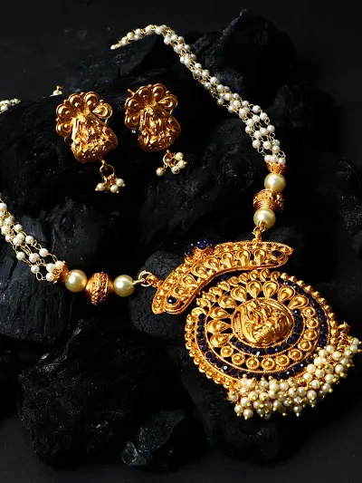 Traditional Fancy Brass Gold Plated Necklace Set