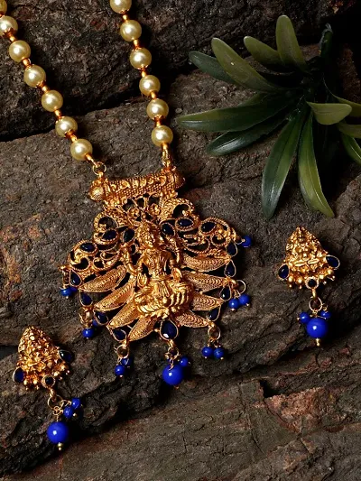 Festivewear Brass Temple Jewellery Set
