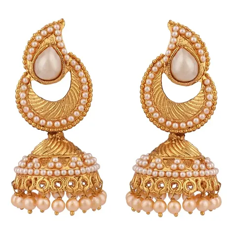 Pearl Studded Designer Jhumka  Earring