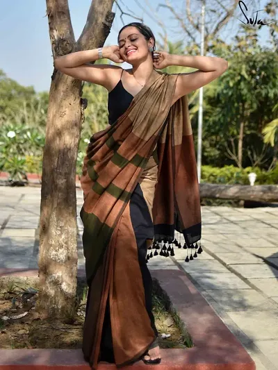 Elegant Khadi Cotton Saree with Blouse piece 