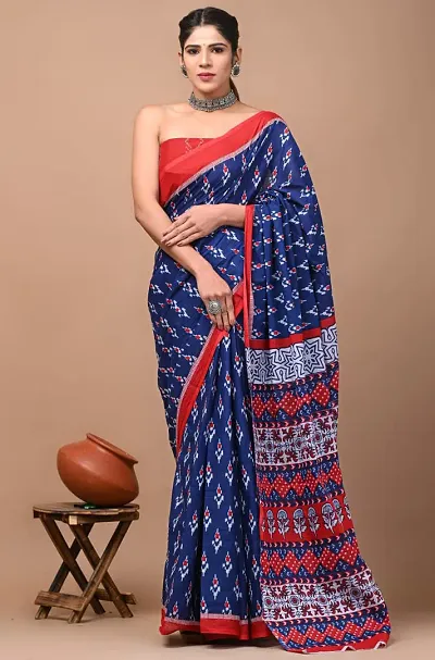 Elegant Cotton Saree with Blouse piece
