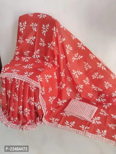 Fancy Cotton Saree with Blouse Piece for Women-thumb0