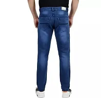 Stylish Blue Cotton Solid Mid-Rise Jeans For Men-thumb2