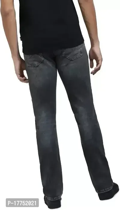 Stylish Grey Denim Faded Mid-Rise Jeans For Men-thumb2