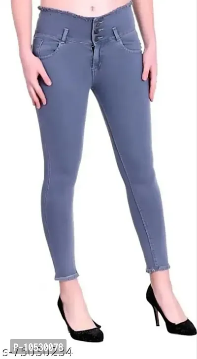 Trendy Stylish Denim Lycra Jeans for Women-thumb0