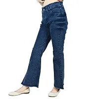 Navy Blue Denim Lycra Washed Jeans   Jeggings For Women-thumb2