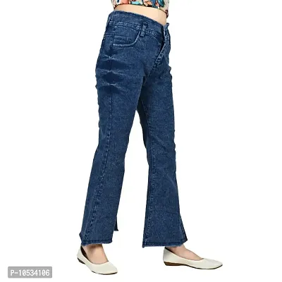 Navy Blue Denim Lycra Washed Jeans   Jeggings For Women-thumb2