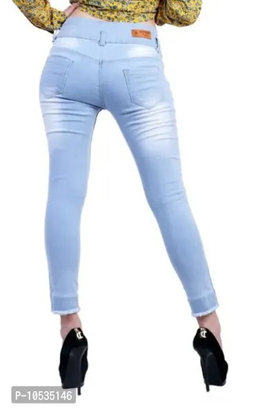 Trendy Stylish Denim Lycra Jeans for Women-thumb3