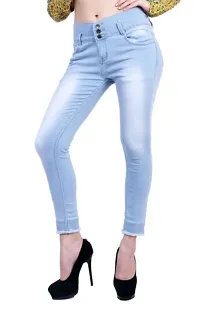 Trendy Stylish Denim Lycra Jeans for Women-thumb1