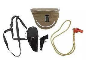 BOYS ARMY OR BSF DRESS WITH CAP WHISTEL ROPE GUN GUN COVER FOR FANCY DRESS COMPITITION OR REGULAR WEAR-thumb1