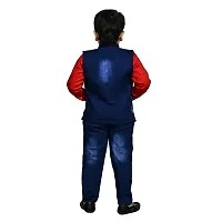 Denim Three Piece Suit For Boys ( Jacket, Shirt  Trouser)-thumb3