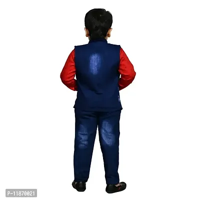 Denim Three Piece Suit For Boys ( Jacket, Shirt  Trouser)-thumb4