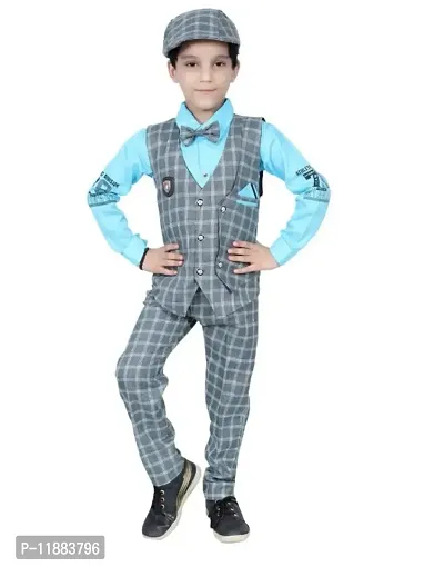 Boys Partywear Shirt with Jacket and Pant-thumb0