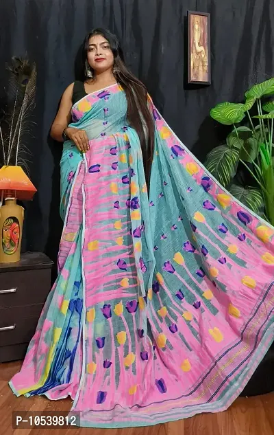 Stylish Cotton  Printed Saree without Blouse piece