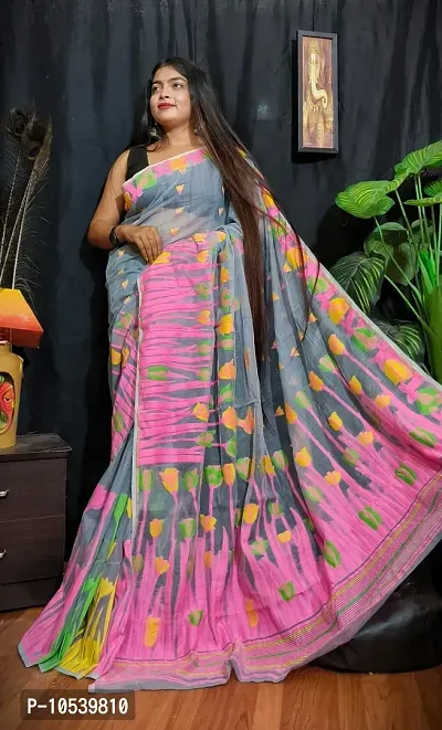 Stylish Cotton  Printed Saree without Blouse piece-thumb0