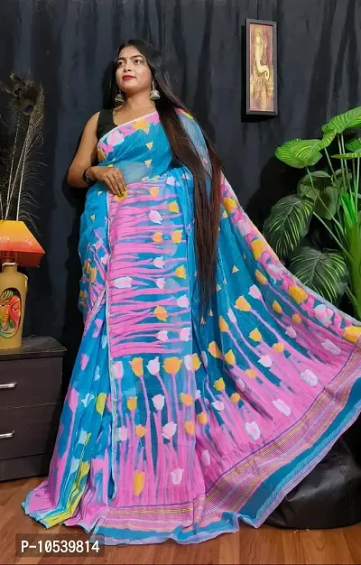 Stylish Cotton  Printed Saree without Blouse piece