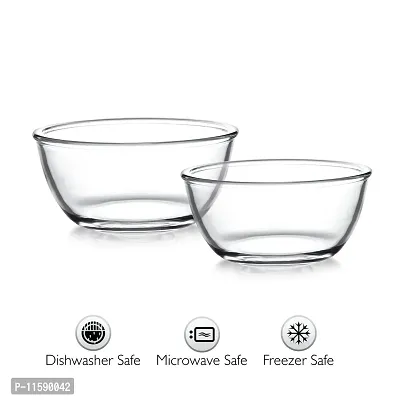 Cello Ornella Glass Mixing Bowl Without Lid Set, 2-Pieces, Clear (500ml, 750ml), Large,Solid-thumb5