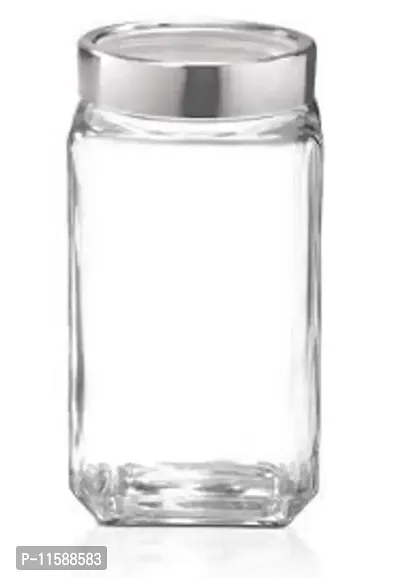 Jar Garage Glass Cello Cube Jar, 1 kg (Transparent)-thumb0