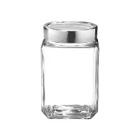 Treo by Milton Cube Storage Glass Jar, 1800 ml, Transparent | Storage Jar | Modular | Kitchen Organizer | Modular | Multipurpose Jar | BPA Free-thumb3