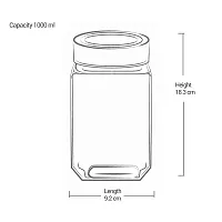 Treo By Milton Cube Storage Glass Jar, 1 Piece, 1000 ml, Transparent | BPA Free | Storage Jar | Kitchen Organizer Modular | Multipurpose Jar-thumb4