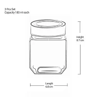 Treo By Milton Cube Storage Glass Jar, Set of 3, 180 ml Each, Transparent | BPA Free | Storage Jar | Kitchen Organizer | Modular | Multipurpose Jar-thumb4