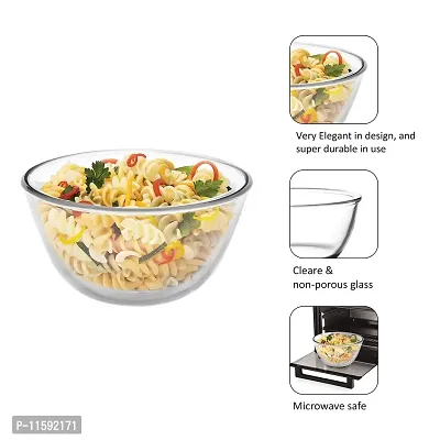 Cello Ornella Toughened Glass Microwave Safe Mixing Bowls - Set of 2 (Clear, 500ml, 1000ml)-thumb4