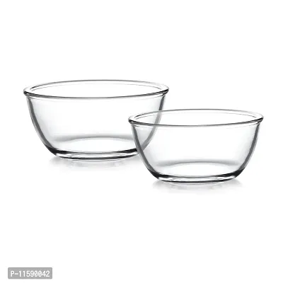 Cello Ornella Glass Mixing Bowl Without Lid Set, 2-Pieces, Clear (500ml, 750ml), Large,Solid