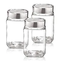 Jar Garage Glass Cello Cube Jar, 1 kg (Transparent)-thumb2