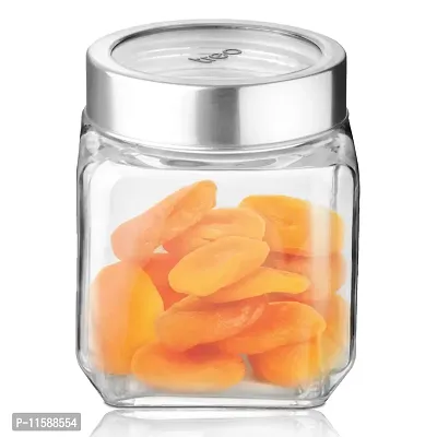 Treo By Milton Cube Storage Glass Jar, 1200 ml, 1 Piece, Transparent | BPA Free | Storage Jar | Kitchen Organizer Modular | Multipurpose Jar