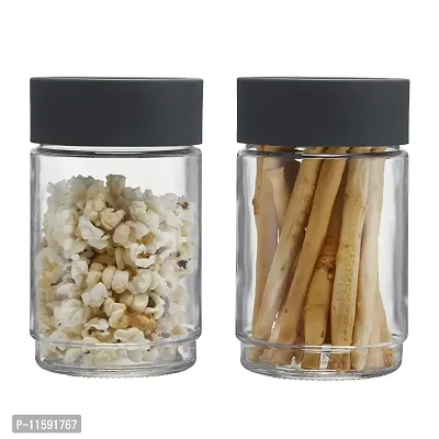 Cello Modustack Glassy Storage Jar, Stackable, Clear,Set of 2, 750ml Each, Grey