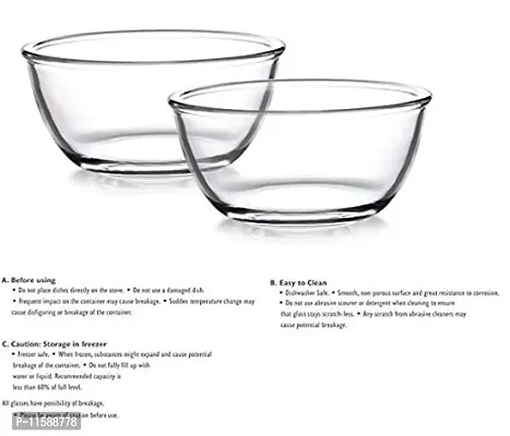 Cello Glass Bowl - 500ml (Clear) - 2 Piece-thumb4