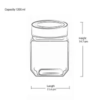 Treo By Milton Cube Storage Glass Jar, 1200 ml, 1 Piece, Transparent | BPA Free | Storage Jar | Kitchen Organizer Modular | Multipurpose Jar-thumb4