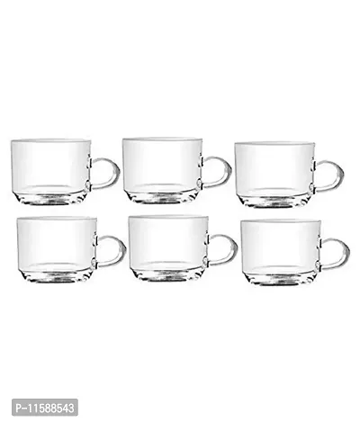 TREANDCARD Transparent Small Tea  Coffee Cup Mug, Round Light Cups (6 Pcs)