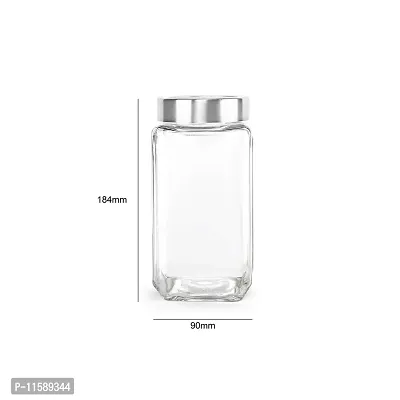 Cello Qube Fresh Glass Storage Jar, Air Tight, See-Through Lid, Clear, 1000 ml-thumb4
