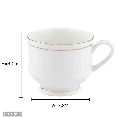 BUYER'S CHOICE Golden Line Tableware Bone China Tea Coffee Cup (Multicolour, 140 ml) - Pack of 6 Pcs-thumb5