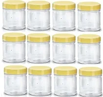 Sunpet Polyurethane Jar Set - 250 ml, 12 Pieces, Clear, Yellow-thumb1