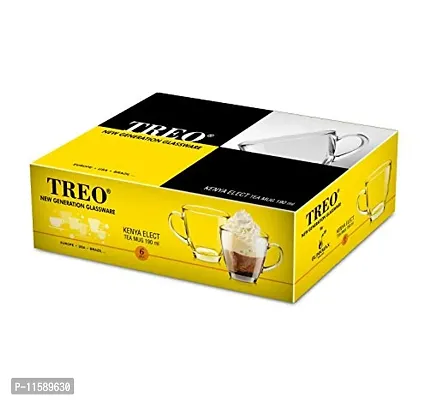 TREO Glass Elect Mug - 6 Pieces, White, 190 ml-thumb3