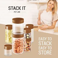 Milton Stack IT 1800 Plastic Storage Jar, 1 Piece, 1.67 Litres, Brown | Air Tight | Storage Jar | Kitchen Organiser | BPA Free | Stackable | Modular | Food Grade | Multipurpose Jar-thumb3