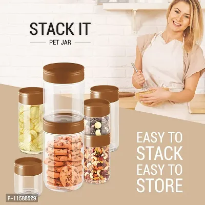 Milton Stack IT 1800 Plastic Storage Jar, 1 Piece, 1.67 Litres, Brown | Air Tight | Storage Jar | Kitchen Organiser | BPA Free | Stackable | Modular | Food Grade | Multipurpose Jar-thumb4