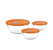 RISING STAR;JARS AND BEYOND Glass Treo Mixing Bowl with Flexi Lid (Transparent and Lid Colour: Yellow, 1000 ml)-thumb4