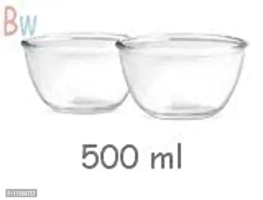 Treo Glass Mixing Bowl - 500ml, Set of 2, Transparent-thumb2