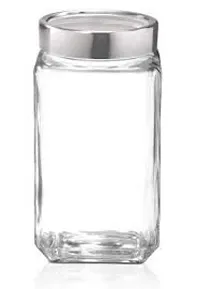 Jar Garage Glass Cello Cube Jar, 1 kg (Transparent)-thumb1