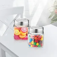 Treo By Milton Cube Storage Glass Jar, Set of 3, 180 ml Each, Transparent | BPA Free | Storage Jar | Kitchen Organizer | Modular | Multipurpose Jar-thumb2