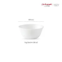 Diva From La Opala Glass solid Opalware Vegetable Bowl Set, 6 Pieces, White-thumb1