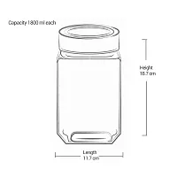 Treo by Milton Cube Storage Glass Jar, 1800 ml, Transparent | Storage Jar | Modular | Kitchen Organizer | Modular | Multipurpose Jar | BPA Free-thumb2